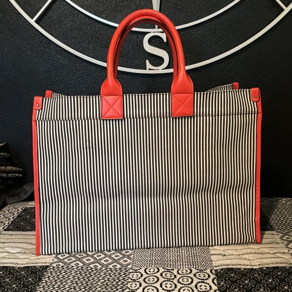 Henri Bendel Bag Stripe Canvas Tote, Pouch & Dust bag - Picture 4 of 16